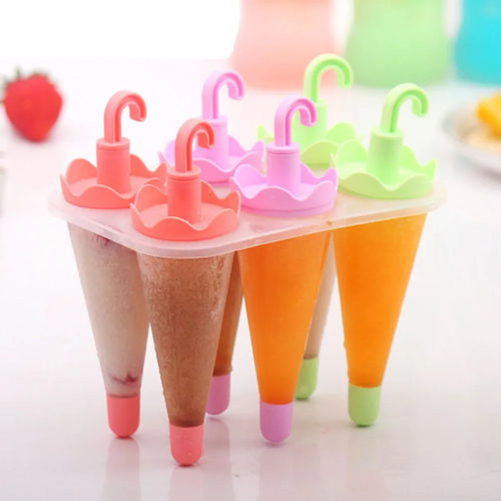 6 шт. зонтик замороженное мороженое форма для приготовления мороженого десертный лоток для мороженого на палочке DIY Форма квадратной формы кухонные аксессуары 19MAY22