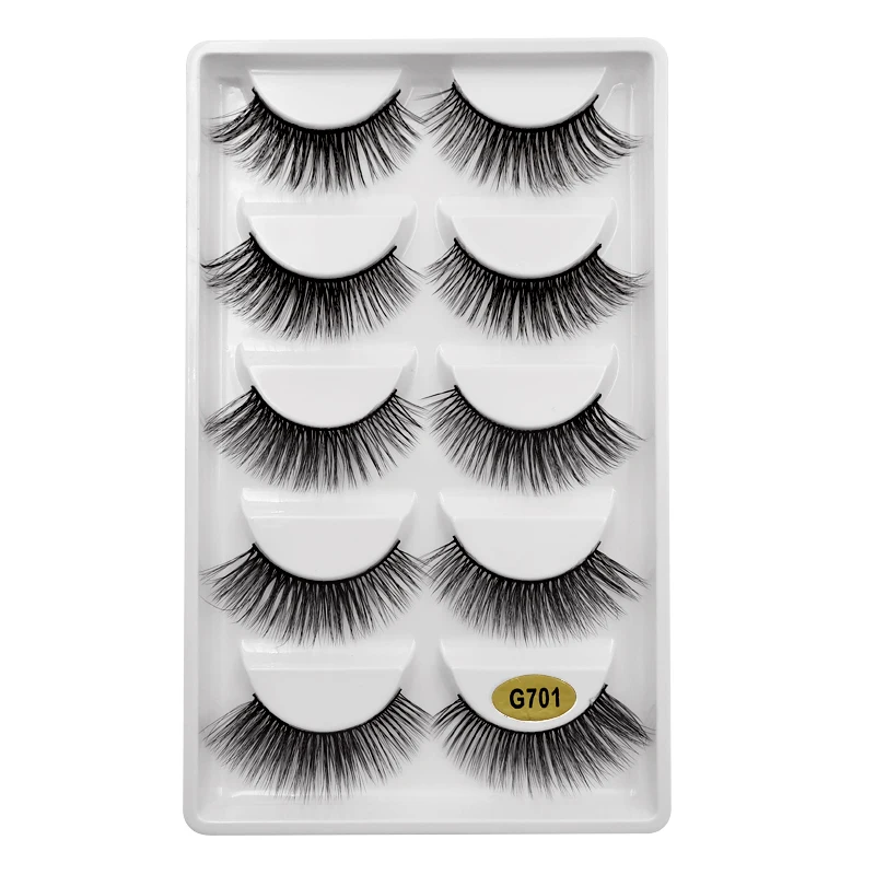 

SDSP 5 Pairs 3D Mink Eyelashes stright Makeup Eyelashes Natural Long Eyelashes Extension Beauty Tools Lashes