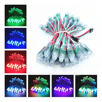 

free shippings 12mm WS2811 IC Full Color Pixel LED Module Light DC 5V input IP68 waterproof RGB color Digital LED Pixel Light