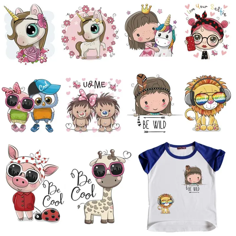 Kawaii маленькие Мультяшные животные приклеенные железные частички для одежды