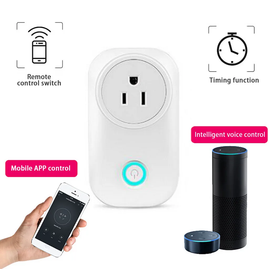 Умный Wi Fi разъем питания переключатель для Amazon Alexa/Google Home App управление мобильным