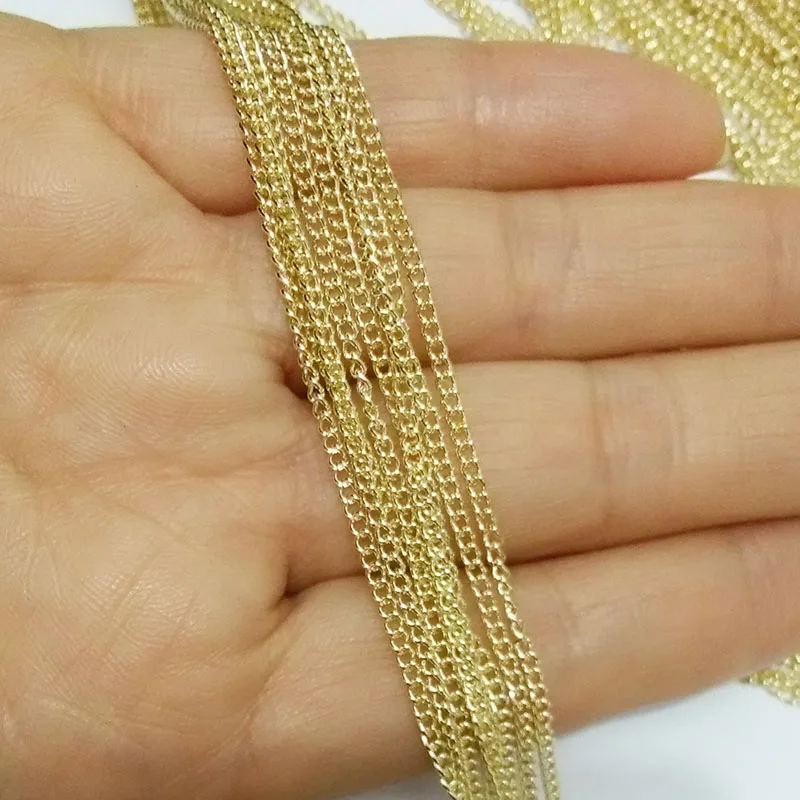 Stenya, 5 метров, цепочка с кисточкой, Подвески для изготовления ювелирных изделий, 2 мм, петля, браслет, ожерелье, серьги, свисающие, кабель, соединение - Цвет: kc gold