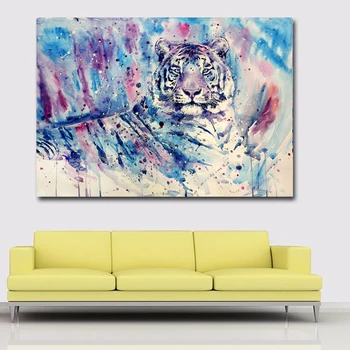 

Abstract Art Animal Painting Watercolor Tiger Oil Painting Printed On Canvas Painting Wall Art for Living Room Home Decor