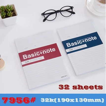 1PCS Deli 7650 Soft face notebook Hand writing notebook A5 B5 A4 32k Size optional 30-100 sheets notebook - Цвет: 32K-32sheets