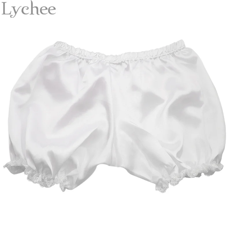 Личи японский стиль Лолита косплей Кружева рюшами Тыква шаровары под брюки Защитные шорты для женщин Девушка - Цвет: White
