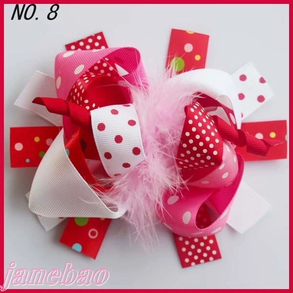 

free shipping popular 100pcs 5-6''boutique funky fun hair bows zebra character hair bows hair clips