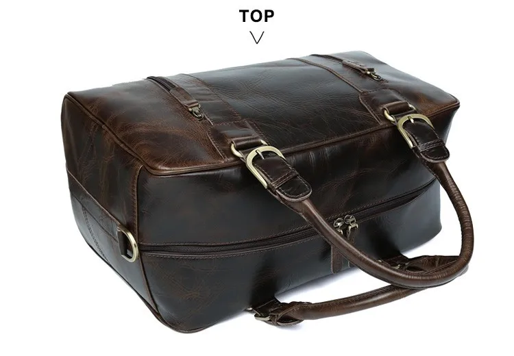 Woosir Mens Vintage Leather Duffel Travel Weekender Bag
