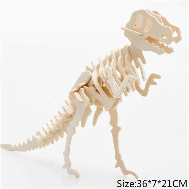 3D Simulation Dinosaur Puzzle Toys DIY Funny Skeleton Model Wooden Educational Intelligent Interactive Toy for Children Gifts 5