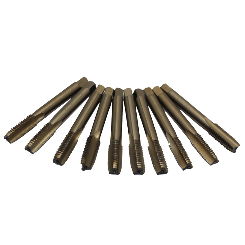 

10PCS M10 1.5 H2 Machine Screw Tap Straight Flute HSS H2 M10X1.5 Metric Tap Pitch Thread Tap Drill Machine Metal Tool