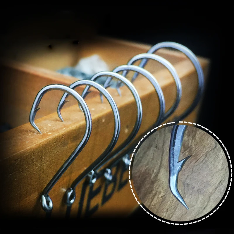 100Pcs/lot Barbed Fly Fishing Hooks Fishhooks 1/0 5/0 Chemically