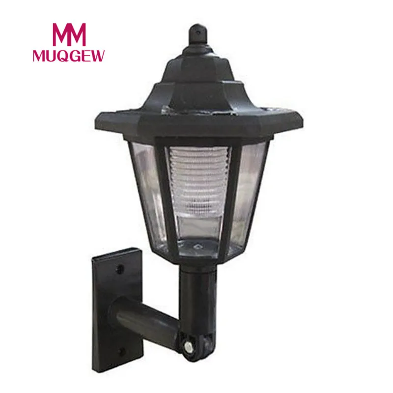 

Solar Power LED Light European Style Outdoor Path Way Wall Landscape Mount Garden Fence Wall Lamp Night Security Bulb 2018