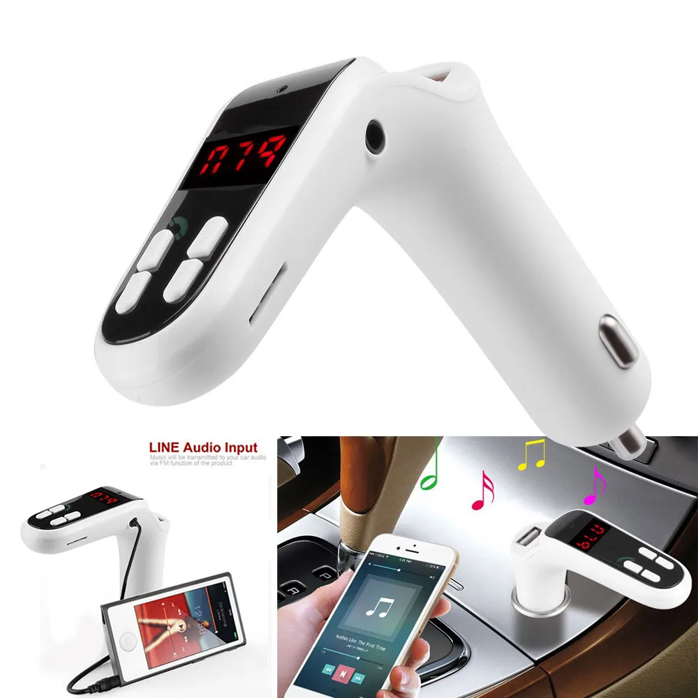 MP3 Player Bluetooth FM Transmitter Bluetooth Car Kit Handsfree FM Transmitter Radio MP3 Player USB Charger& AUX USB Charging