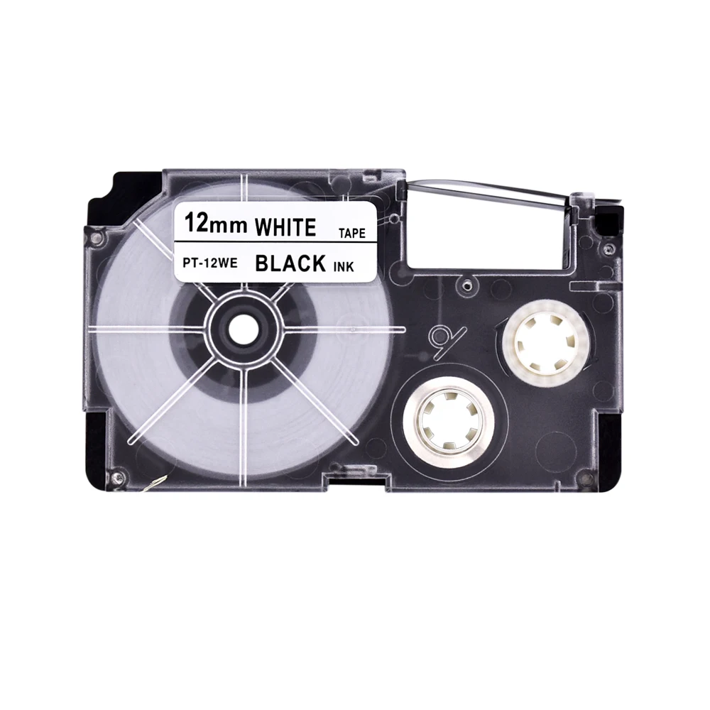 

1 Piece PUTY Label Tape XR-12WE for Casio Black On White 12mm Printer Ribbon PT-12WE Compatible for Casio KL-170 KL-60