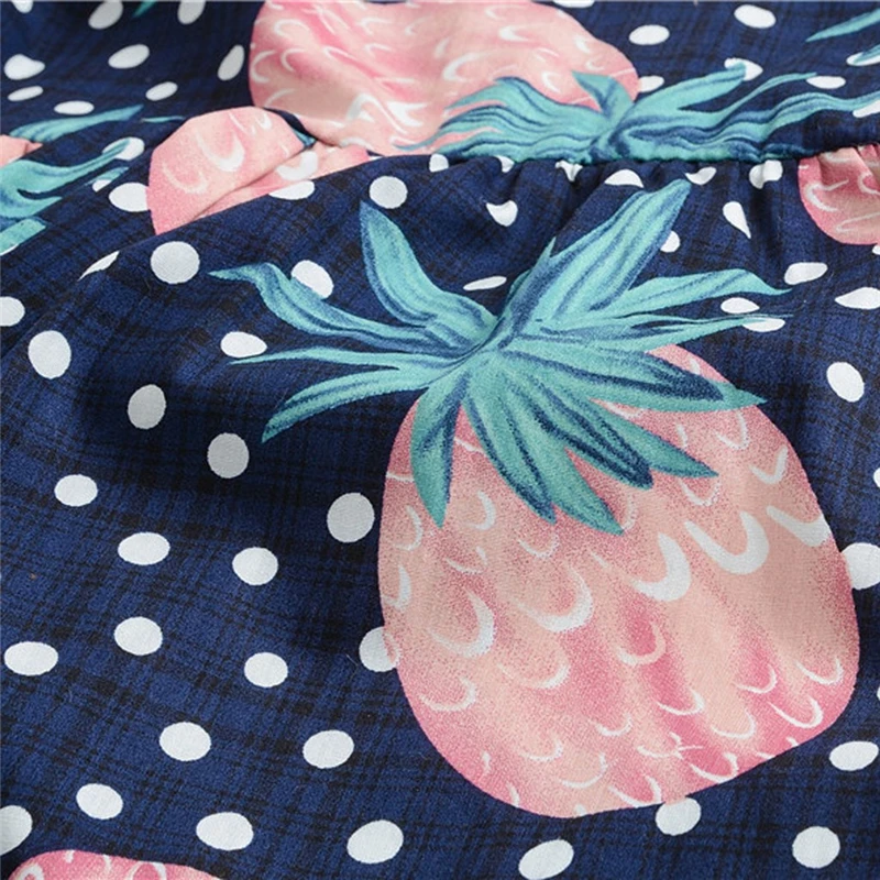 2019 New Arrival Baby Kids Girls Long Sleeve Dot Fruit Zipper Princess Dresses Clothes Newborn Baby Girl Clothes Cotton V8@ (9)