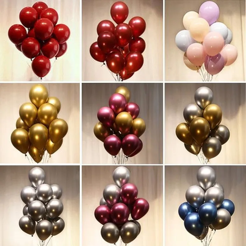 

Metallic Latex Balloons Mixing Macaron Gem Red Air Balloon Set Birthday Wedding Party Decoration