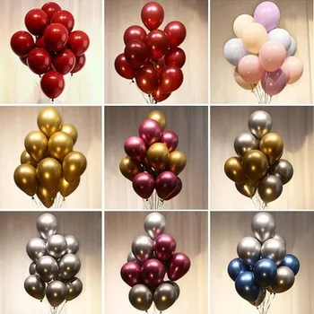 

Metallic Latex Balloons Mixing Macaron Gem Red Air Balloon Set Birthday Wedding Party Decoration