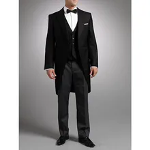 Высокое качество пользовательские Дизайн черный одна кнопка штаны в полоску смокинг для жениха Свадебные/деловые костюмы(куртка+ брюки+ жилет+ галстук