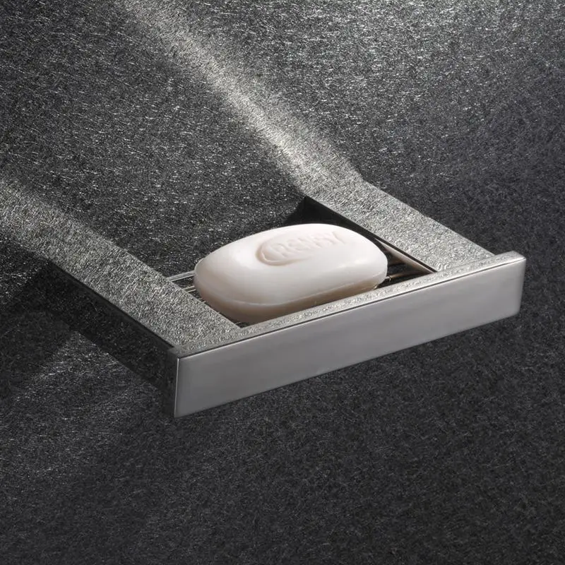 

Rectangle Wall Mounted Stainless steel 304 bathroom Chrome soap holder