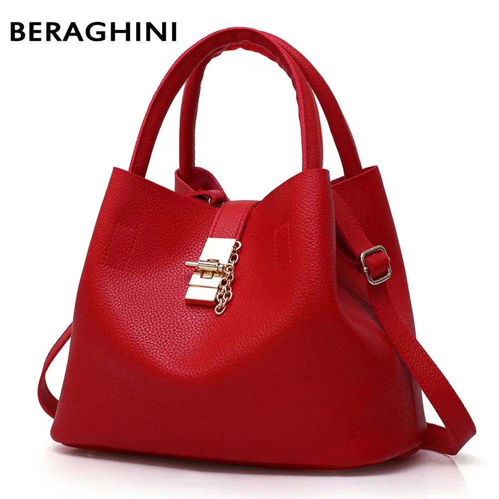 

ETONTECK High Quality Leather Women Bag Bucket Shoulder Bags Solid Big Women Handbag Set Large Tote Bolsas Feminina Famous Brand