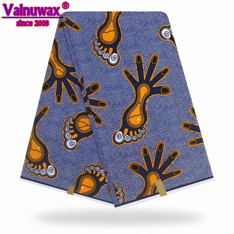 

Original african ankara cotton fabric veritable real dutch wax hollandais prints fabric 6 yards clothing for party dress -YBGAQ