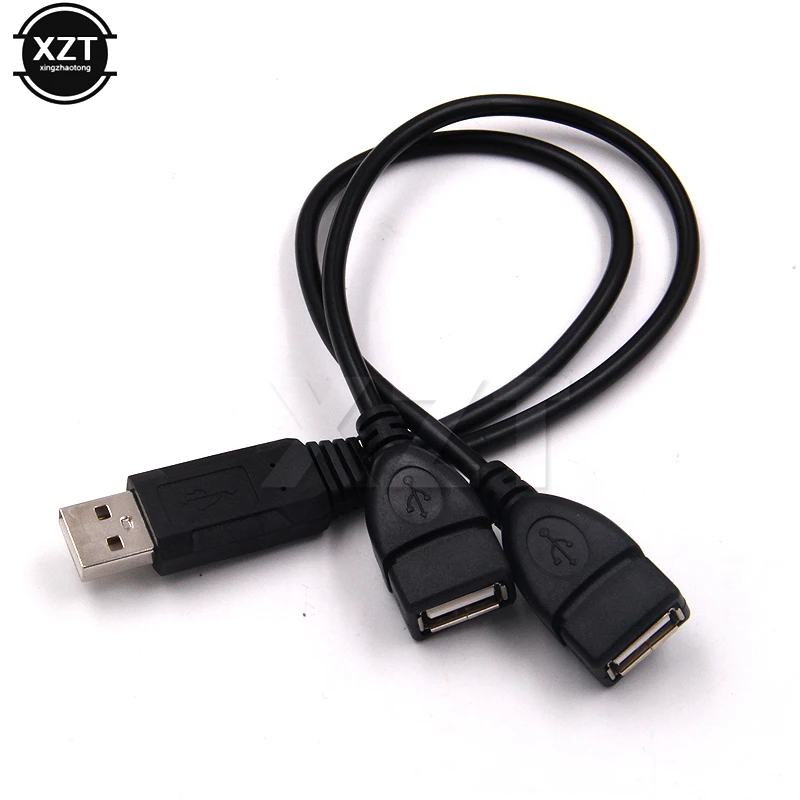 Удлинительный кабель USB 2.0A 1 male-2 Dual Female адаптер питания usb-разветвитель Y для