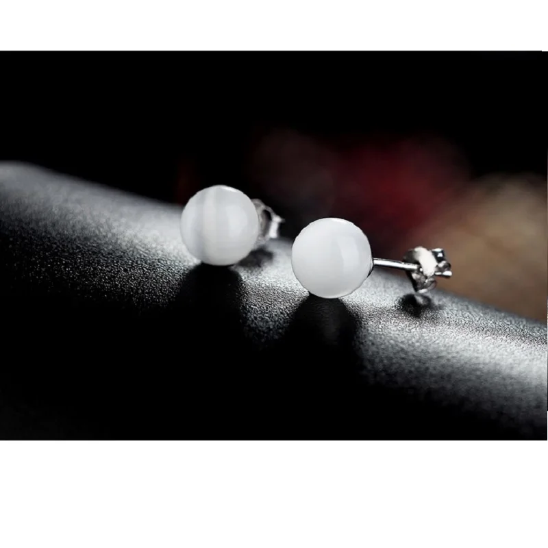 

SHUANGR fashion high quality 1 pair 3 size white color Earrings Jewelry Austrian Opal Earrings Wedding For women Gift