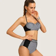 Летние однотонные и бикини в полоску пуш-ап купальники женские купальные костюмы купальники женские с высокой талией купальник пляжные шорты для серфинга