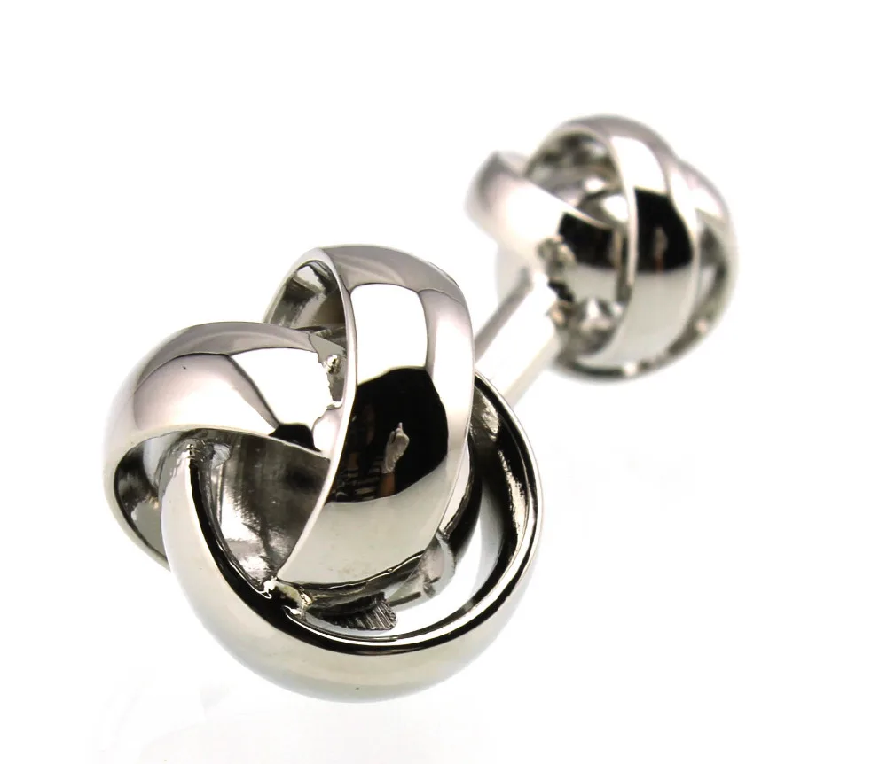 Sunnylink Men's Cuff Links Knot Silver Cufflinks for shirt M3670 18mm
