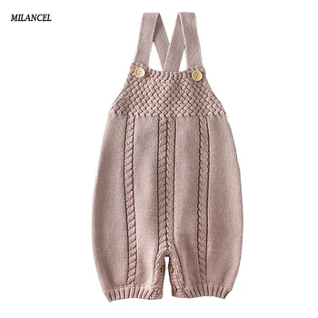 

MILANCEL 2018 Newborn Baby Rompers Knitted Baby Girls Boys Romper Solid Baby Jumpsuits Baby Clothes