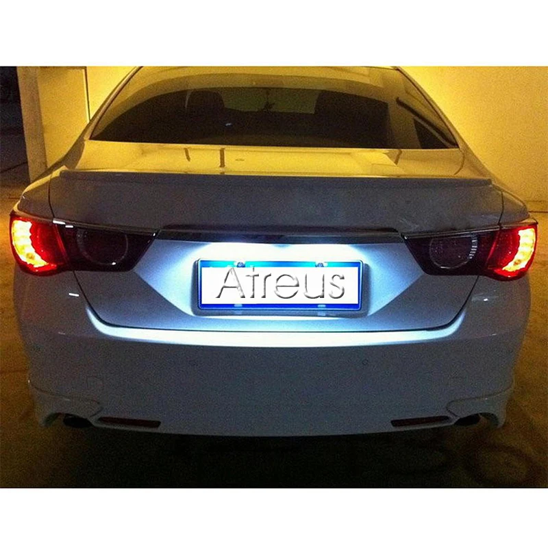 car number plate with light
