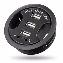 Настольное зарядное устройство 3 порта портативные мобильные аксессуары концентратор Многофункциональный черный защита от перегрузки USB 2,0 Стерео Звуковой адаптер