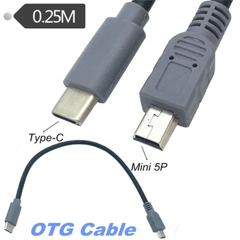 

USB 3.1 Host OTG Type C Male to mini USB Type B Male Adapter Cable For Mobile Hard HUB Camera for Macbook & Google Chromebook