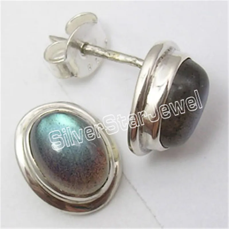 

Silver LABRADORITE GARNET PERIDOTS BEAUTIFUL Stud Earrings 1.2CM