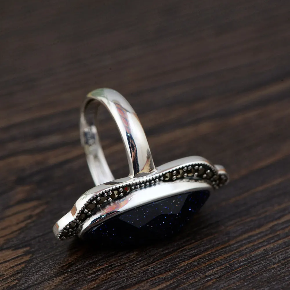 Женское кольцо из тайского серебра 925 пробы с халцедоном|thai silver ring|fashion rings for womenrings
