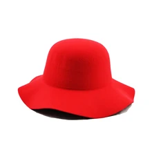 Зимняя шерстяная фетровая шляпа-котелок из чистого фетра, купольная Панама для женщин, британский стиль, винтажная Кепка-ведро H5