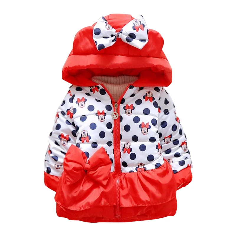 

Retail 2019 New Arrive Girls Lovely Minnie Jacket Baby Boys Girls Cotton Winter Thick Warm Coat Fashion Dot Children Outerwear