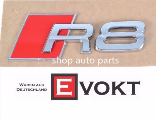 

For Audi R8 Rear Emblem Logo Lettering Badge Adhesive Chrome 420853741A2ZZ New R8 Badge Emblem Decal Sticker Logo RS S