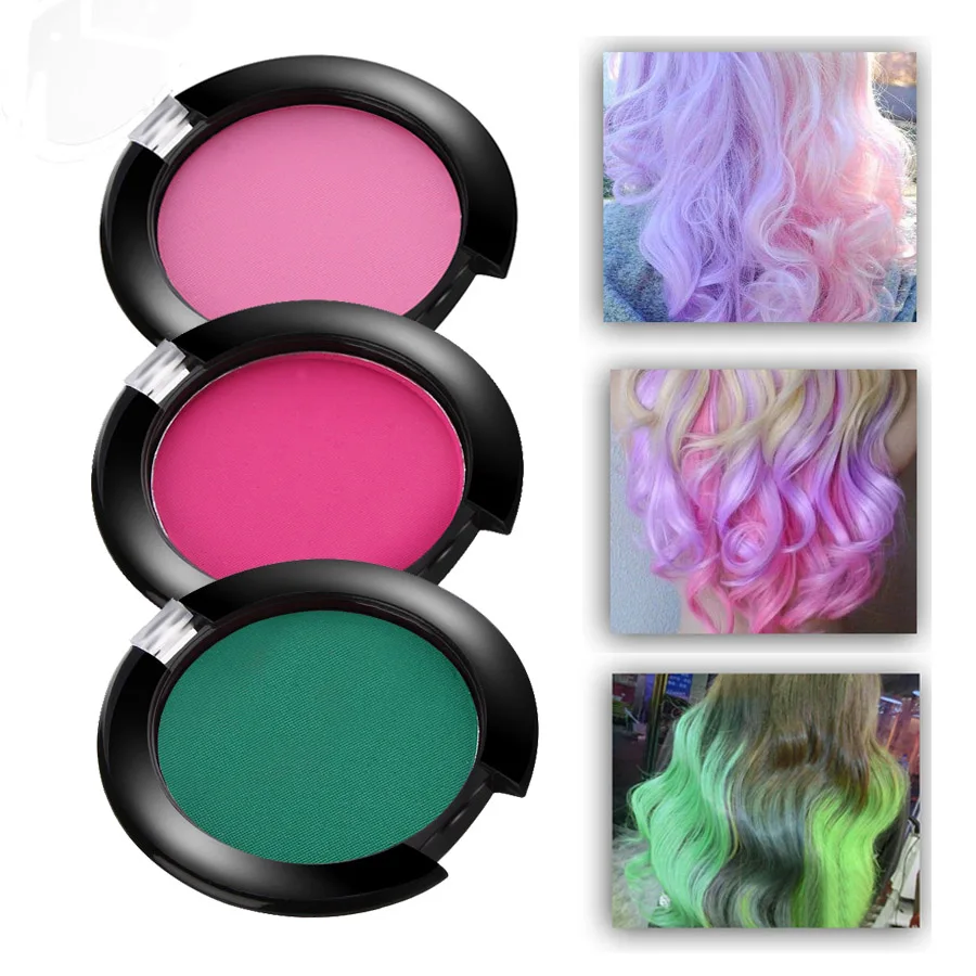 

Candy Color Temporary Hair Dye Non-toxic Pastel Chalk Dye Powder Compact Pressed For Hair Coloring Health Beauty Makeup Tools