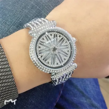 

FARECAST Brand Fashion time to run watch men's quartz watch with diamond hollow Waterproof Steel Wrist Watches Montre Homme
