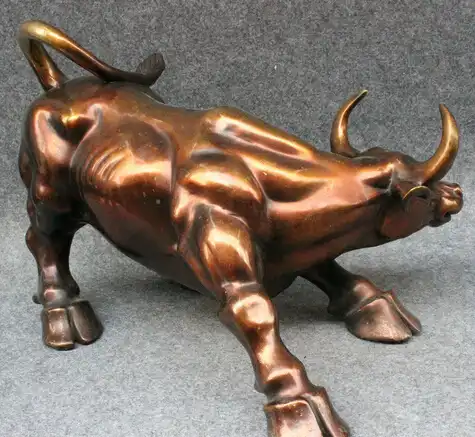 Shitou 001778 18 "народные Китай Год Зодиак Чистая Бронзовый Украшения Фэншуй Сильный Бык Бык Статуя скидка 30% (C0324)