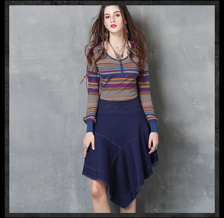 asymmetrical denim skirt (2)