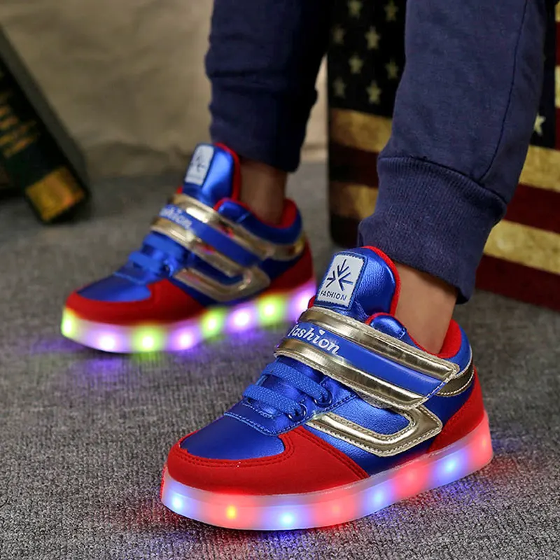 

Boy Girl Glowing Shoes Sneaker Luminous children Boys led Shoes USB rechargeable for Kids Led Lights Shoes 11 flash modes