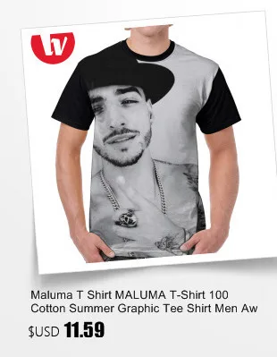 Maluma T Shirt MALUMA T-Shirt Awesome Graphic Graphic Tee Shirt 100 Polyester Short Sleeve Plus size Men Beach Tshirt