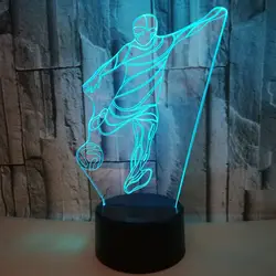 Удивительные игры Футбол 3D стерео видения акриловые лампы 7 цветов Изменение USB ночник домашний декор Touch Ночная Кубок мира подарок