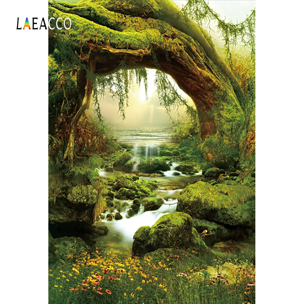 Laeacco сказочные фоны для детской фотосъемки со старым деревом и дырками, Живописные фоны для фотосъемки на заказ для фотостудии