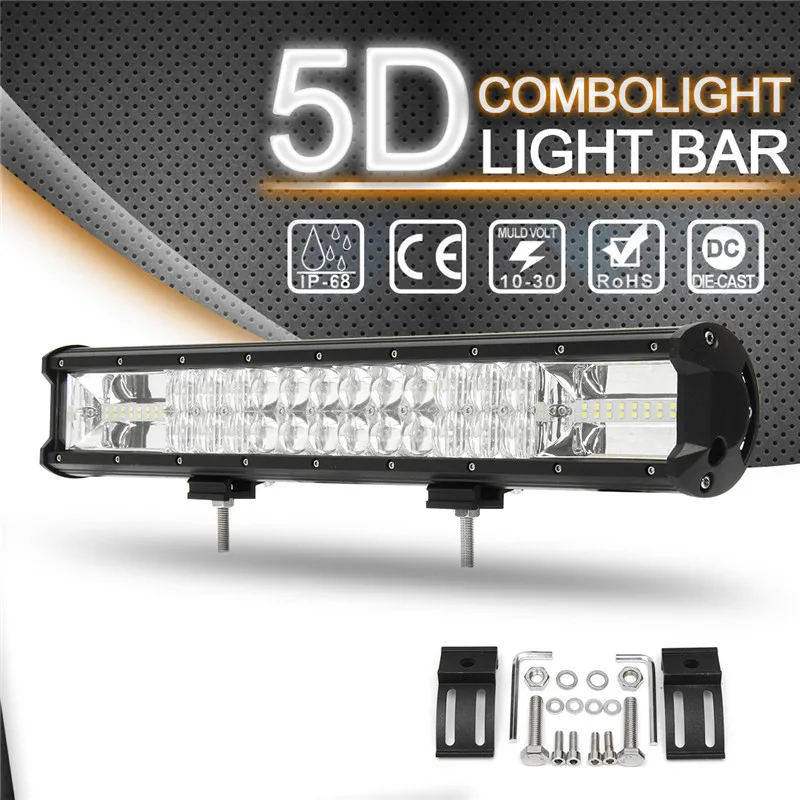 

18 Inch 5D Light Bar Work Light 540W LED Work Light Bar Flood Spot Combo Driving Lamp For SUV ATV Car Truck Offroad Boat