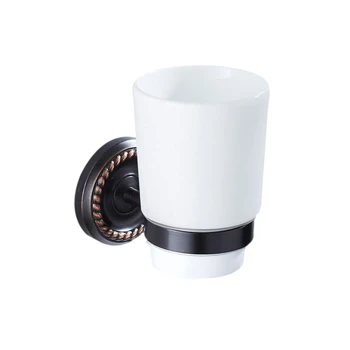 

1pc Practical Storage Rack Wall Mounted Cup Hanger Copper Toothbrush Holder Single Toothbrush Tumbler Holder