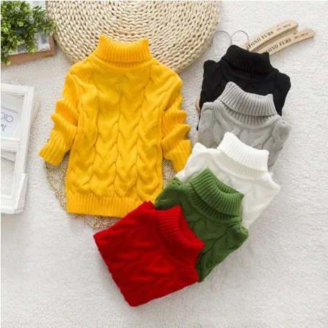 

2015 Hot Sale Baby Boys Girls Sweater Childrens Kids Unisex Winter Autumn Pullovers Knitting Turtleneck Warm Outerwear Sweaters