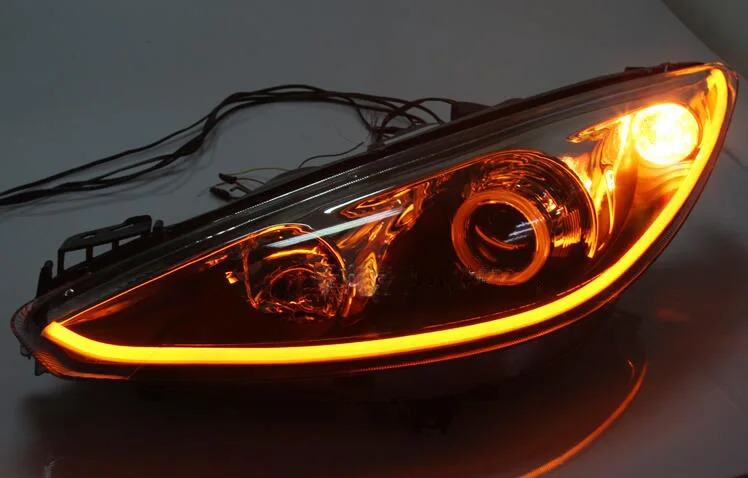 2013~ г. Головной светильник для peugeot 308, подходит для LHD и RHD, автомобильные аксессуары 308 противотуманный светильник, налобный фонарь для peugeot 308 Дневной светильник