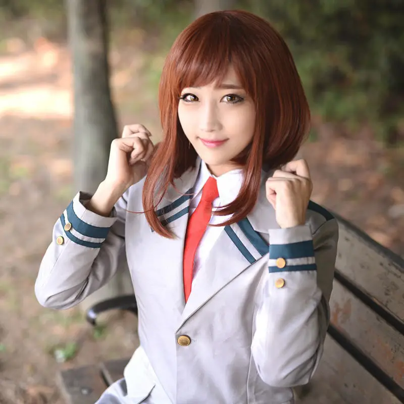 OCHACO URARAKA wig 1 Boku no Hero Academy Косплей Костюм AsuiTsuyu yaojorozu Momo школьная форма мой герой Academy OCHACO URARAKA мидория изуку - Цвет: OCHACO URARAKA wig 1